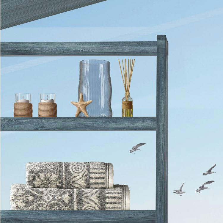 FANTASY - Drap de douche en Coton Gris 70x140 cm