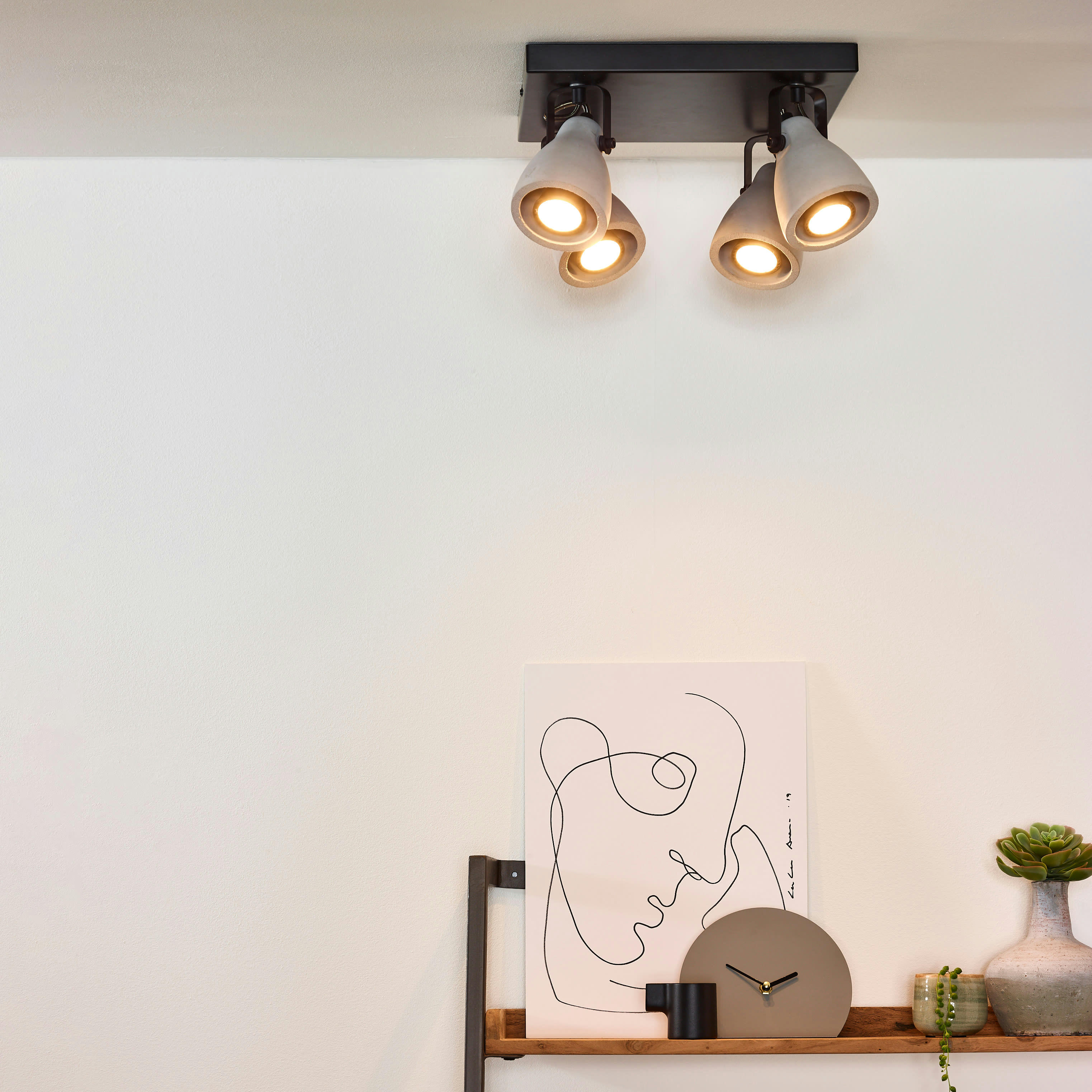 CONCRI-LED - Spot de plafond en métal noir