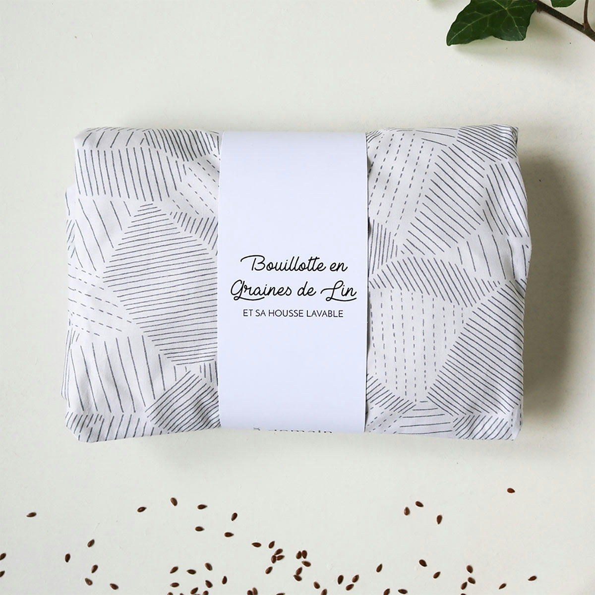 PARCELLES CÉVENNES - Bouillote en graines de lin vert d'eau 10x20