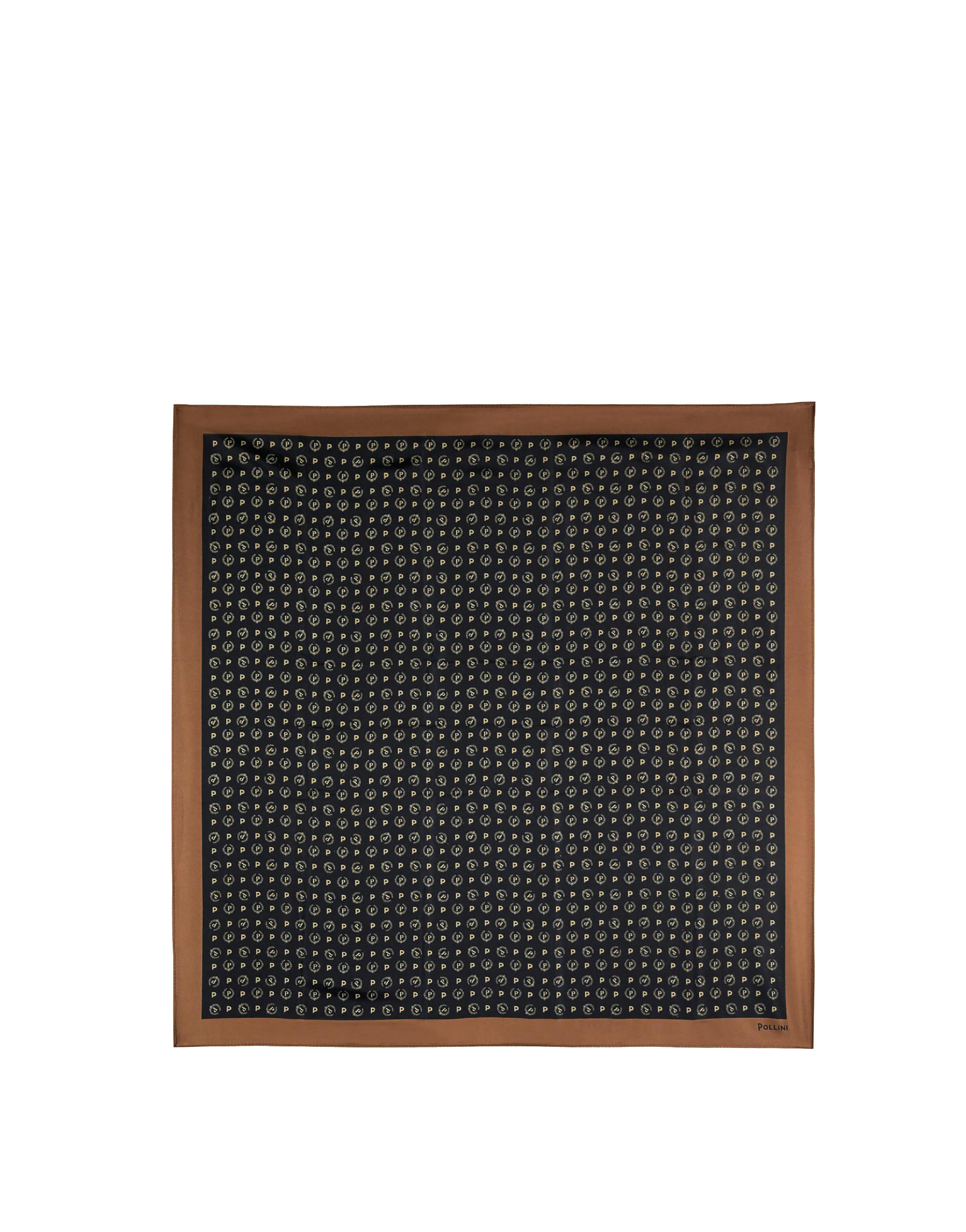 Foulard In Raso Heritage Logo Classic Nero/marrone