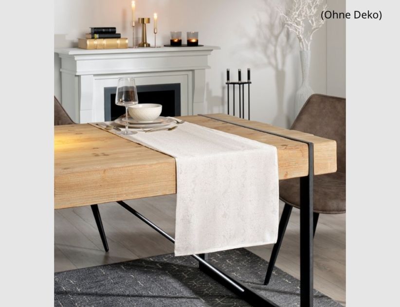 Tischläufer festlich Weiß, Silber