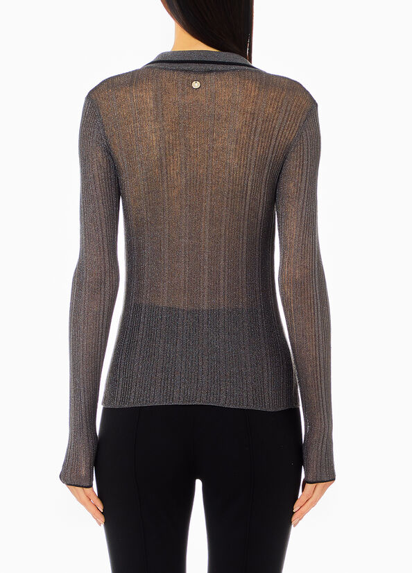 Polo in maglia lurex&reg;