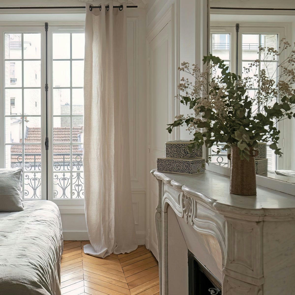 OSLO - Rideau à oeillets en lin lavé sable