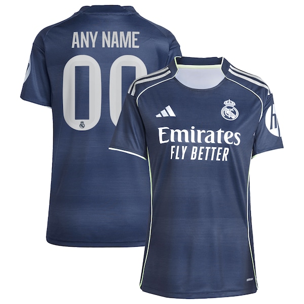 Los Merengues adidas Women's 2025/26 Away Replica Custom Jersey - Blue/White