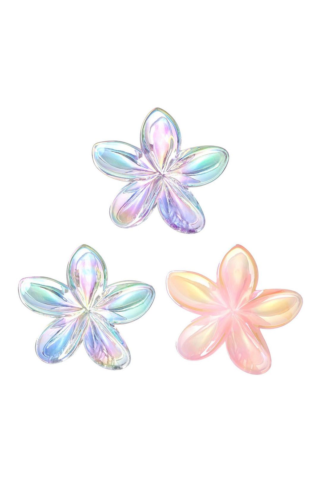 Brushworks Frosted Flower Claw Clips - 3 Pack