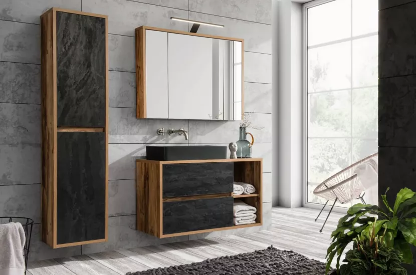 Szafka łazienkowa HAMPTON CONCRETE 800-01 40 cm ciemny beton