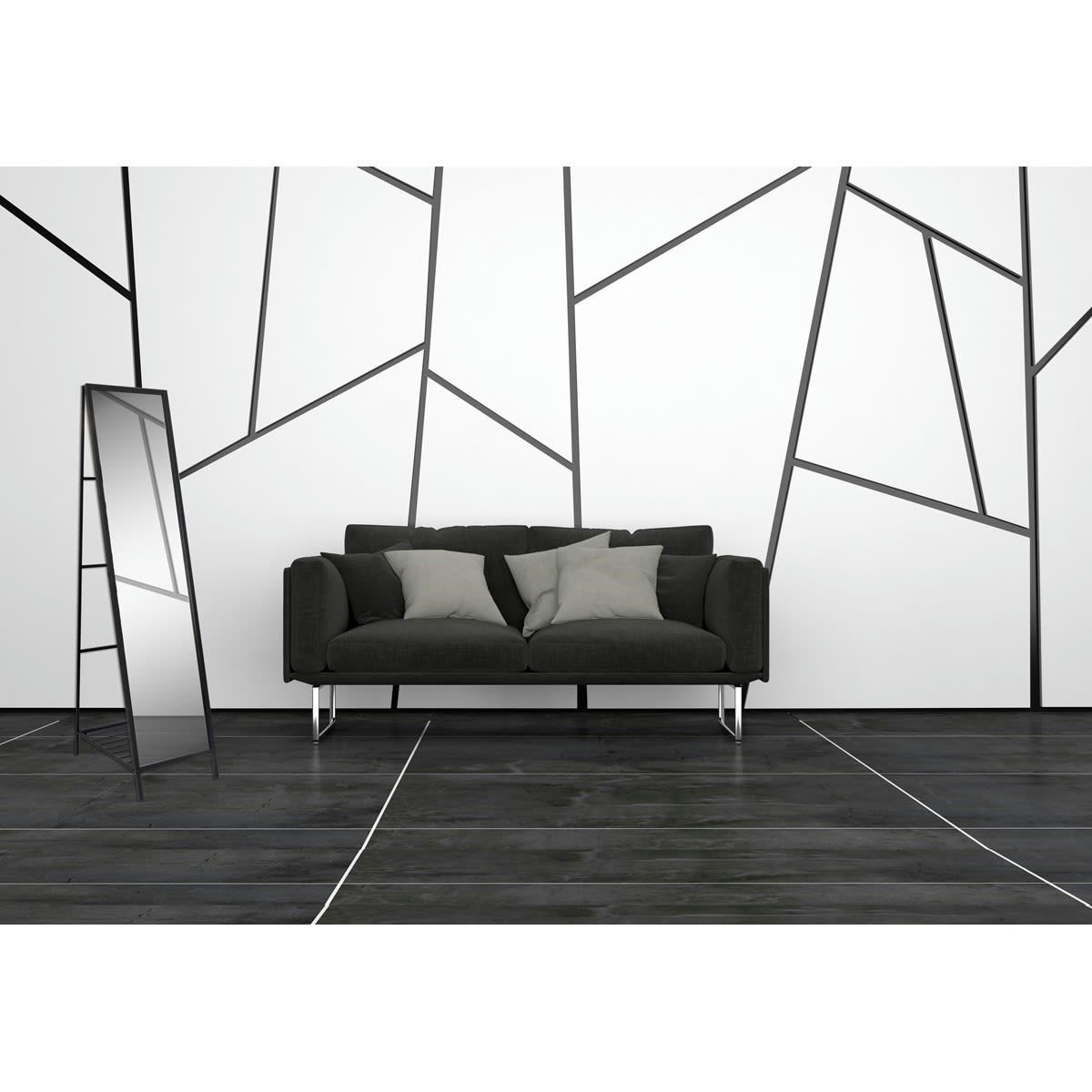 CHEPY - Miroir sur pied 160 cm noir