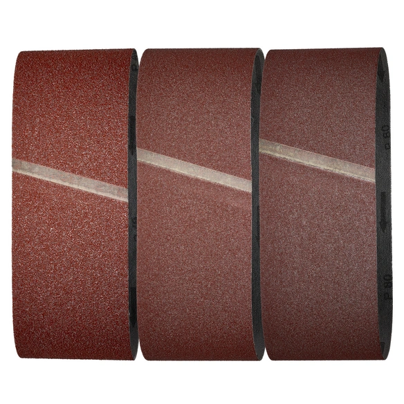 Schleifband, Körnung: k40/k80/k120, Korund, rot