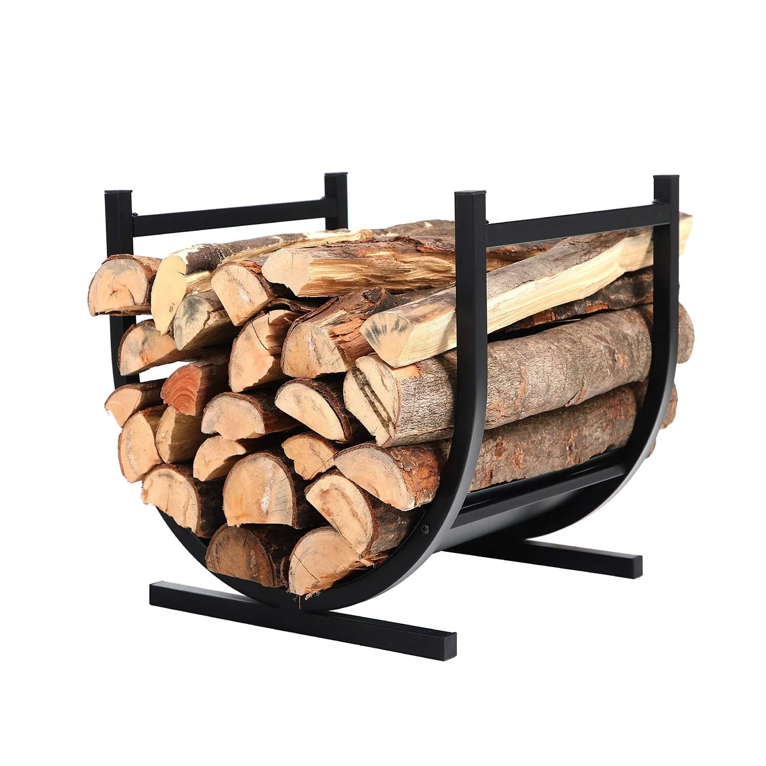PHI VILLA 17 Inches Small Decorative Indoor/Outdoor Firewood Log Rack