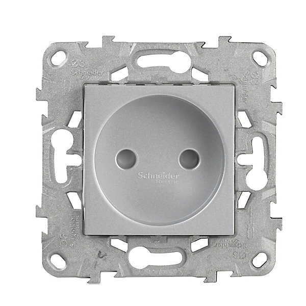 Mécanisme prise 2 pôles Schneider Electric Unica Déco aluminium