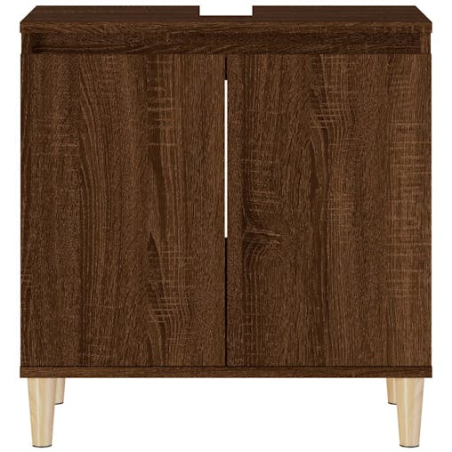 NNEVL Sink Cabinet Brown Oak 58x33x60 cm Engineered Wood