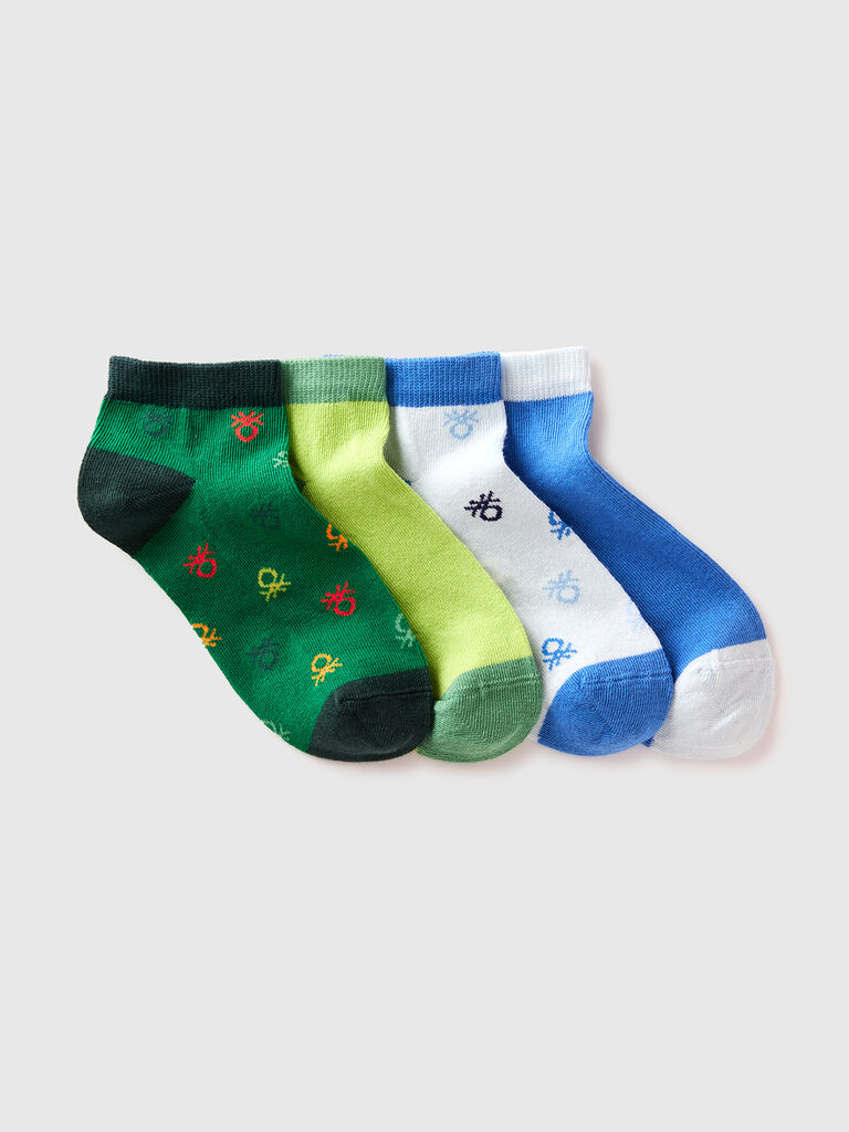 Four patterned short socks