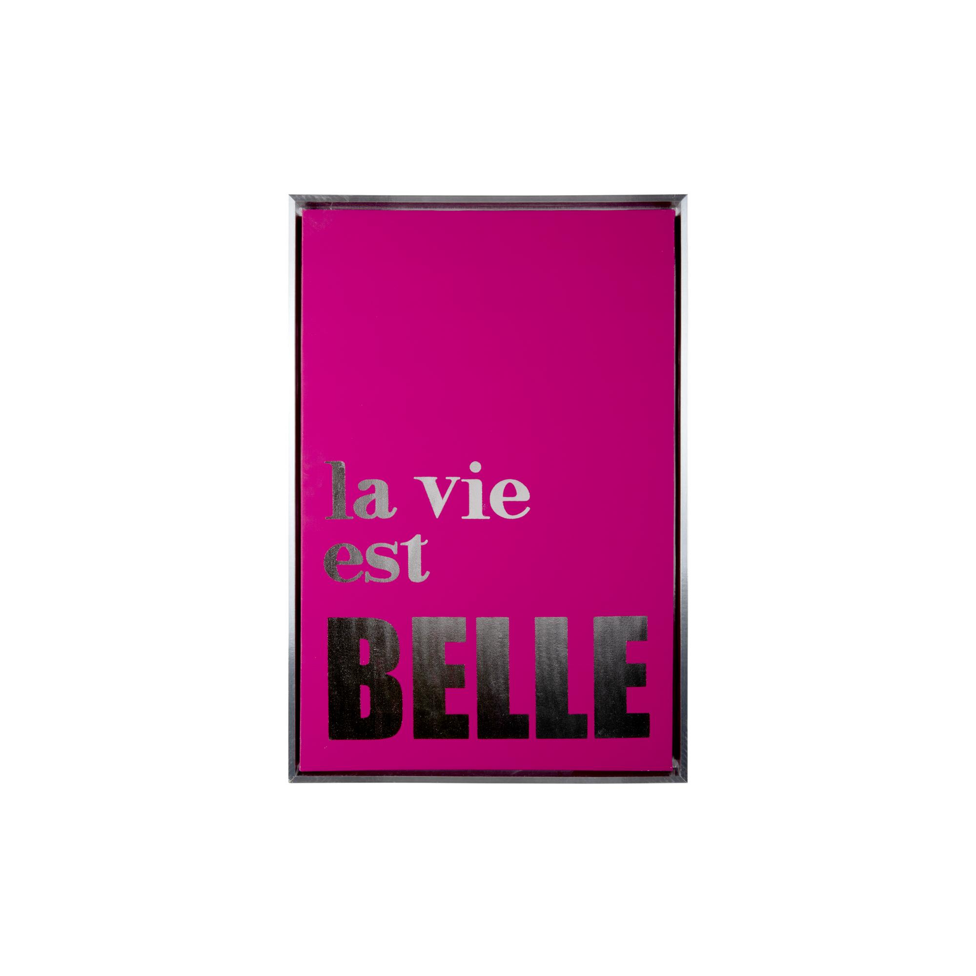 Present Time wanddecoratie La Vie Est Belle Medium - roze - 60x3.2x40cm