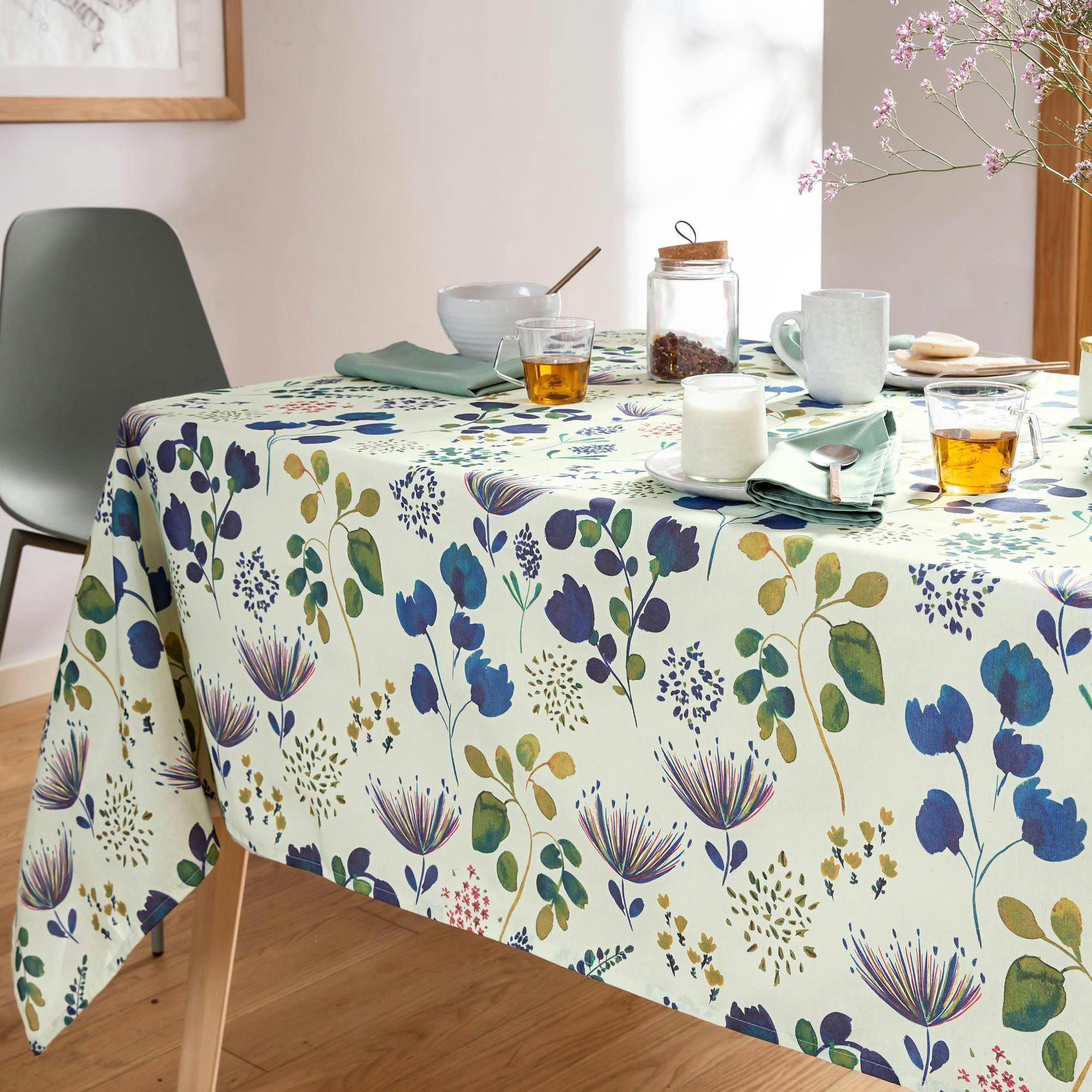 GARDENSARAH - Nappe 140x300 blanc en coton