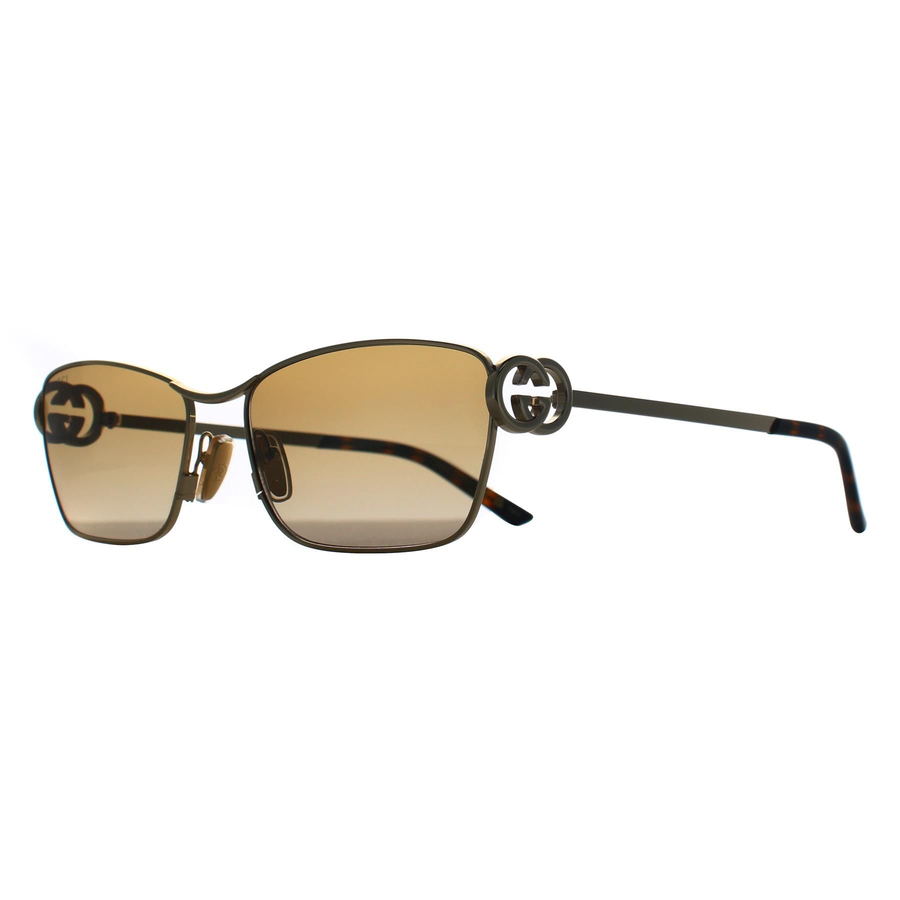 Gucci Rectangle Gold Brown Gradient GG2045S