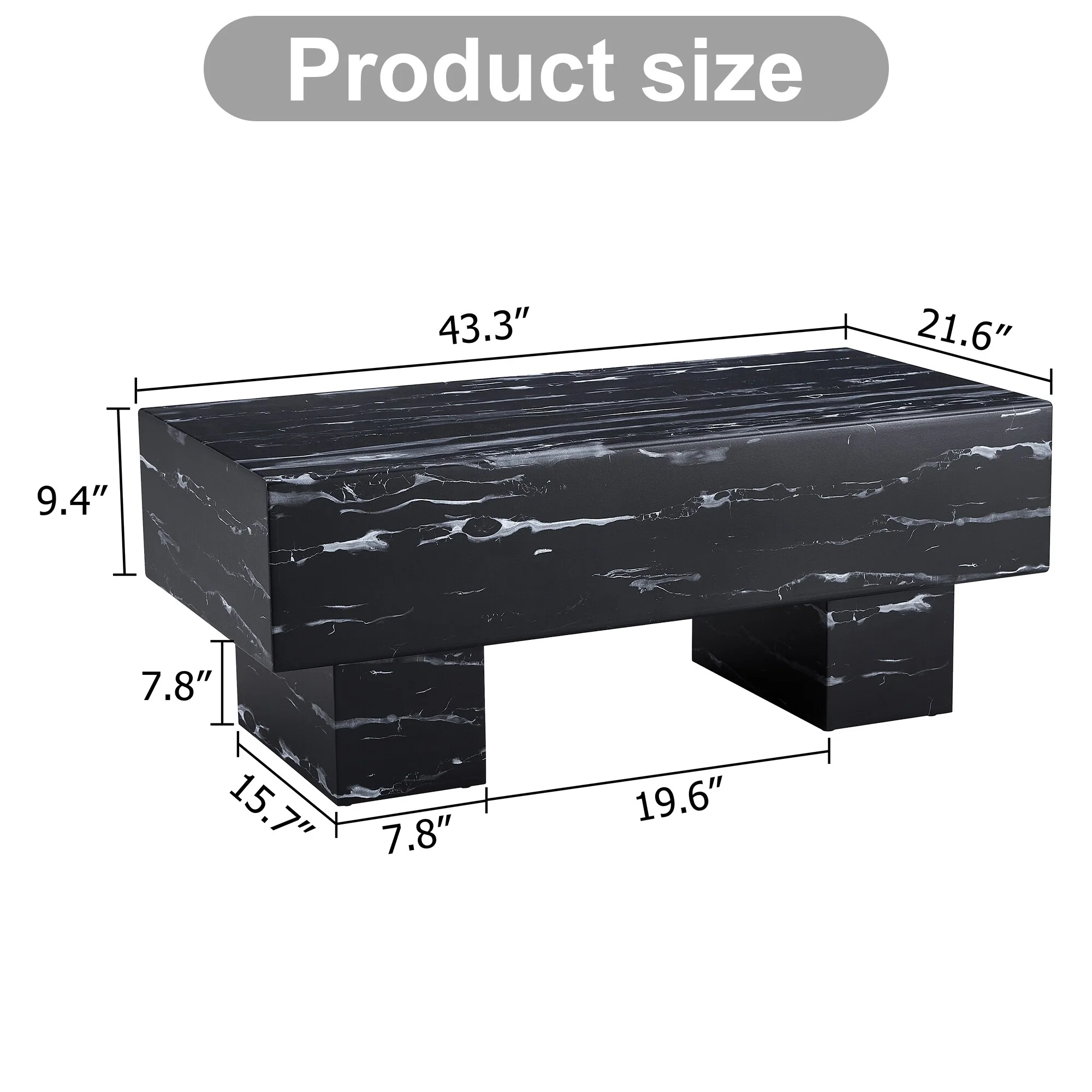 Modern Simple Marble Texture Mdf Coffee Table -Practical Model