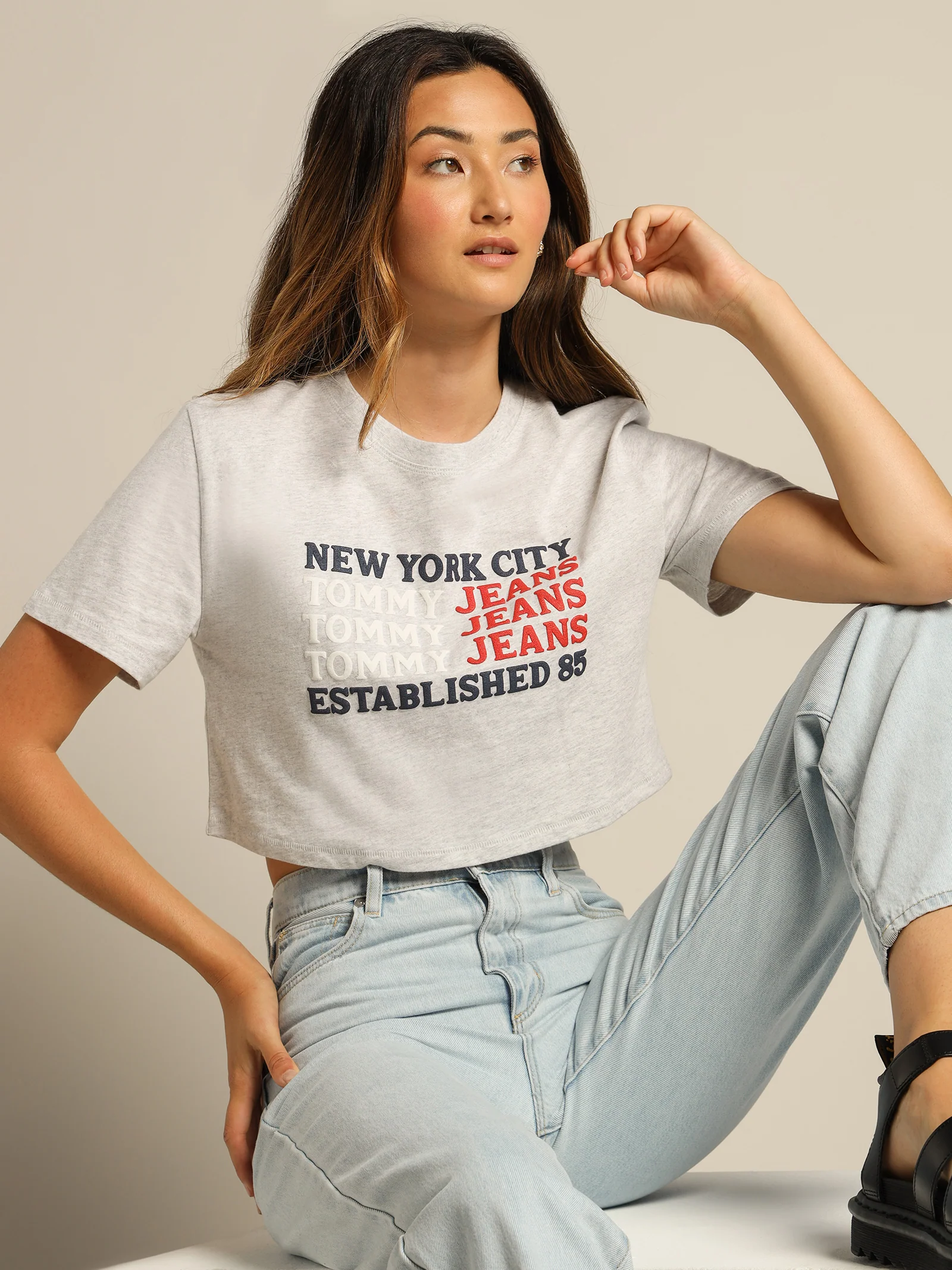 Repeat Logo Crop T-Shirt