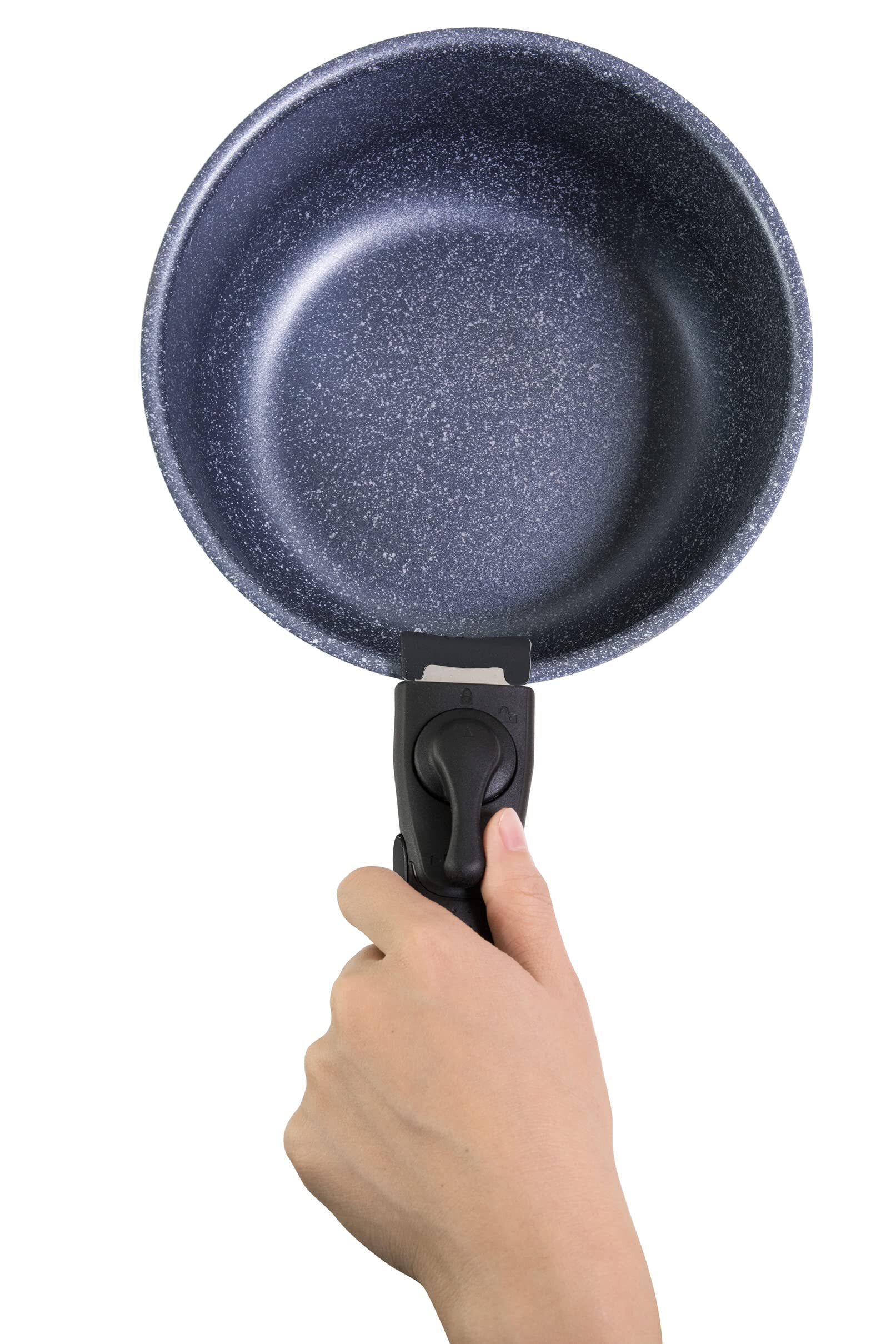 6 Pieces Kitchen Nonstick Cookware Sets with Removable Handle