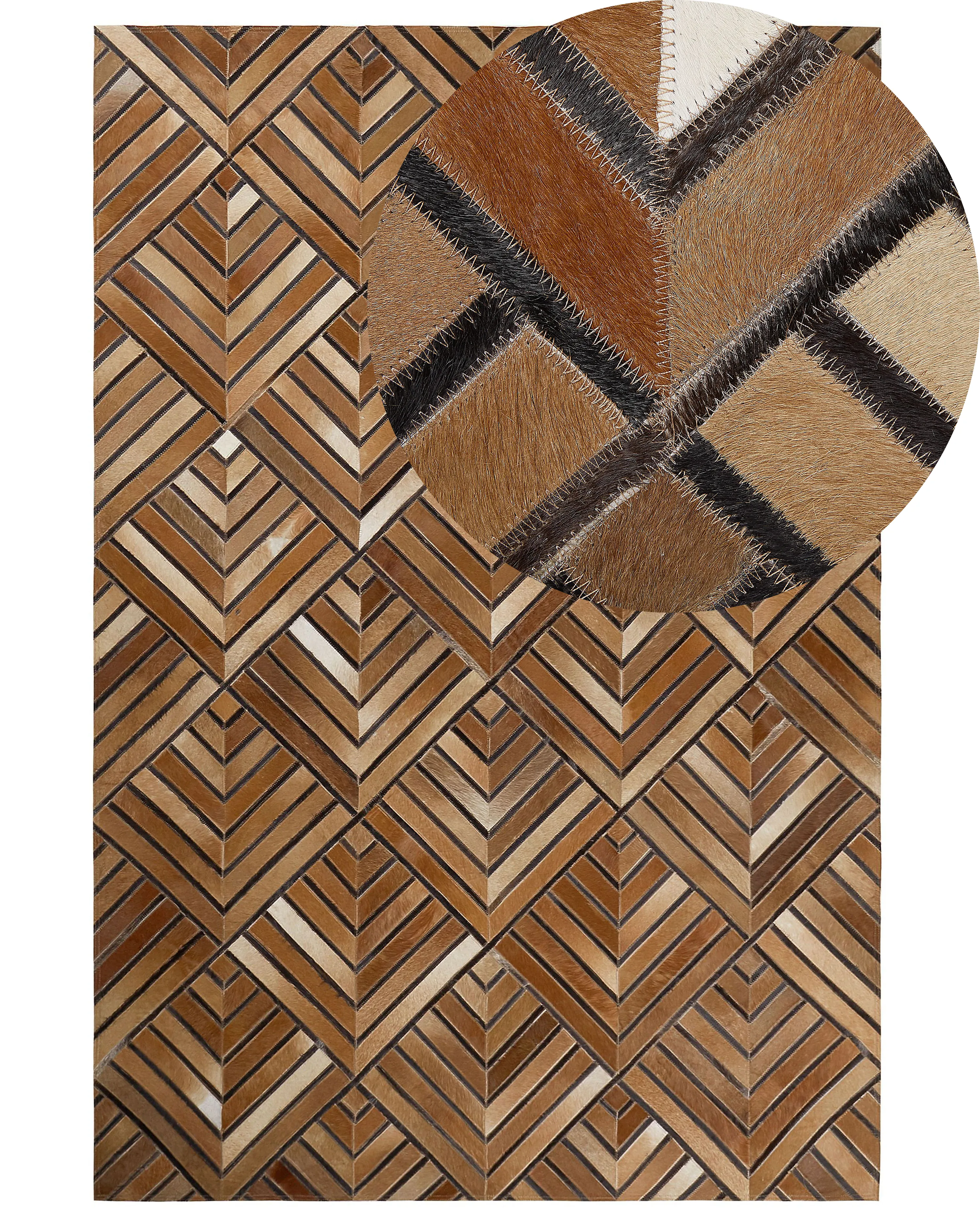Rug TEKIR Brown 140 x 200 cm Leather