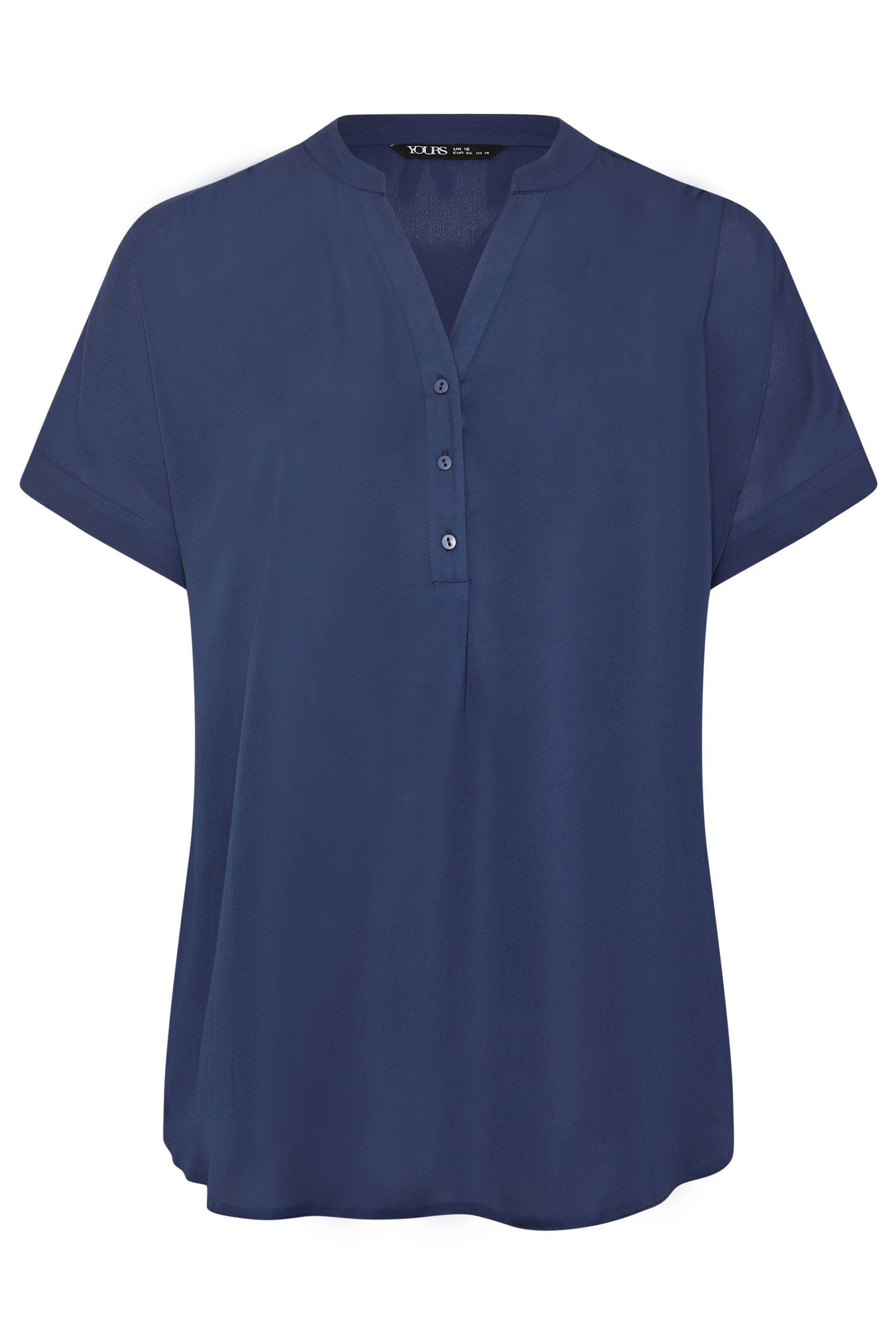 Yours Half Placket V-Neckline Blouse