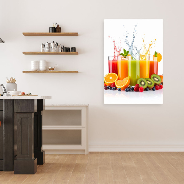 Obraz do kuchni jadalni baru, Kolorowe owocowe soki 20x30
