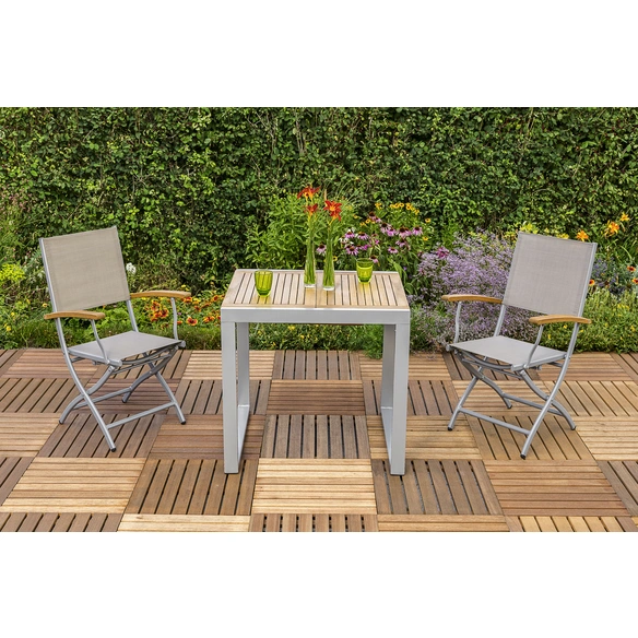 Gartenmöbelset »Naxos«, 2 Sitzplätze, Aluminium/Textil/Akazienholz