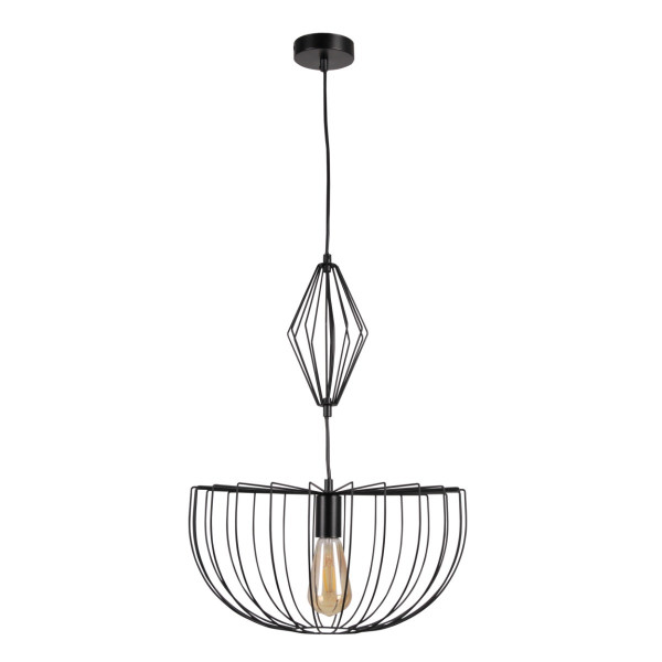 Lampa wisząca czarna JASMINA 1xE27x20W wym: 138,5x40x40 cm Polux