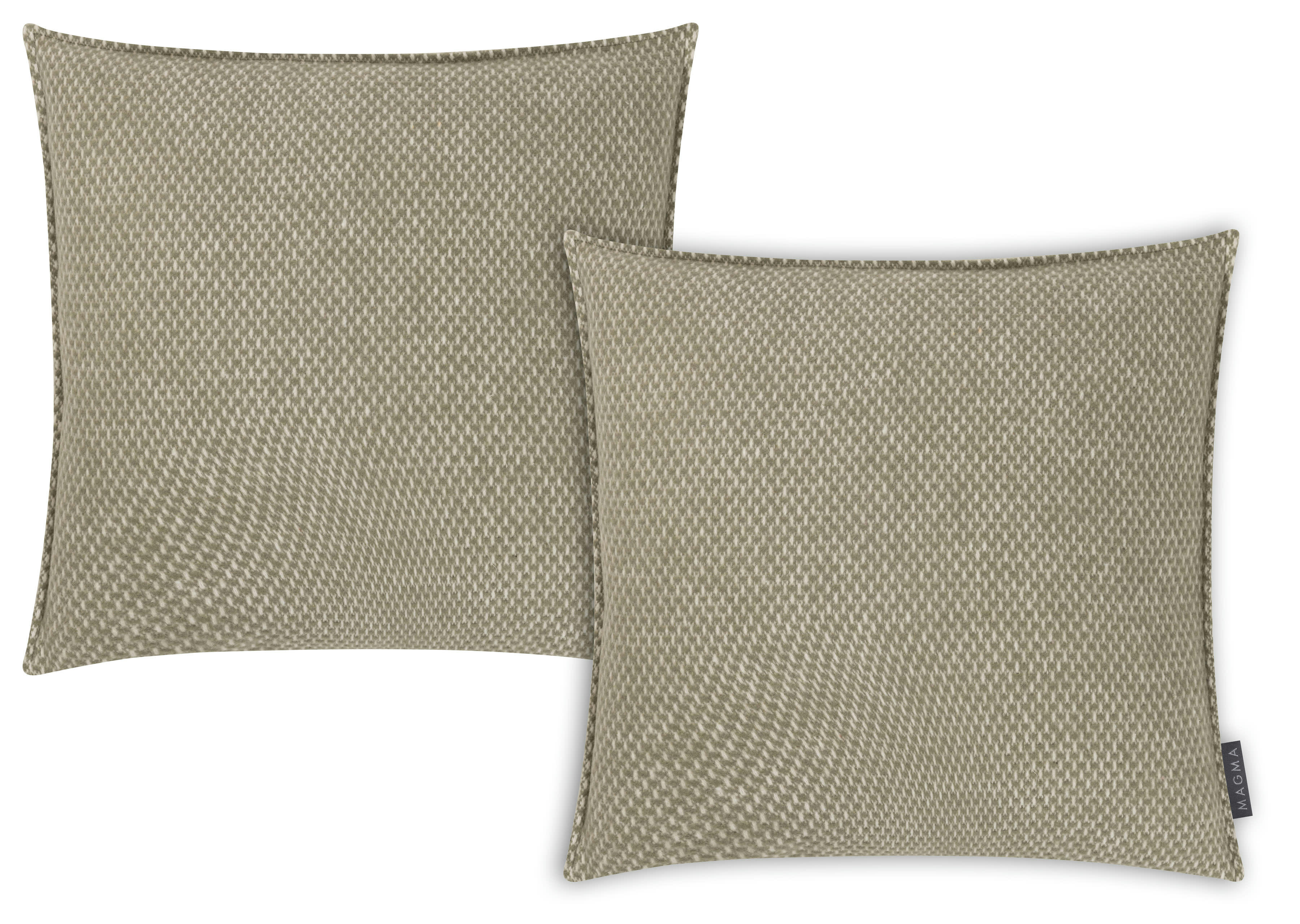JANIS - Housse de coussin coton recyclé avec bord cousu vert -Lot de 2-45x45