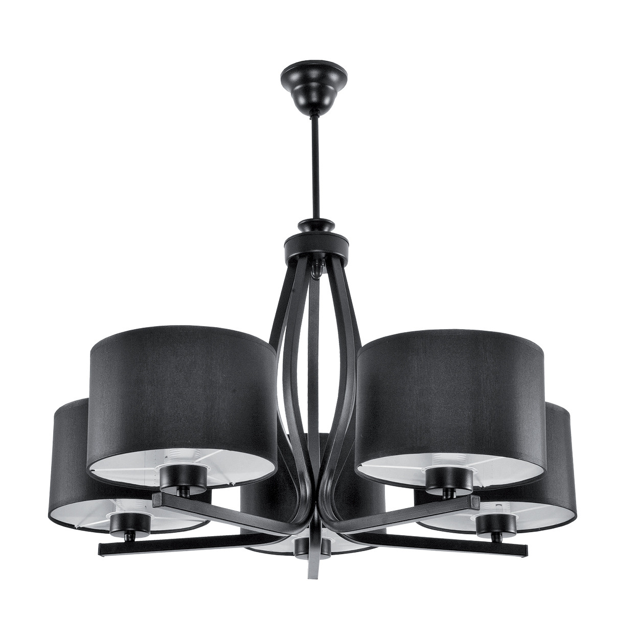 Lampa sufitowa EDYLIT LED żyrandol czarna 5xE27 HILDA NEGRO