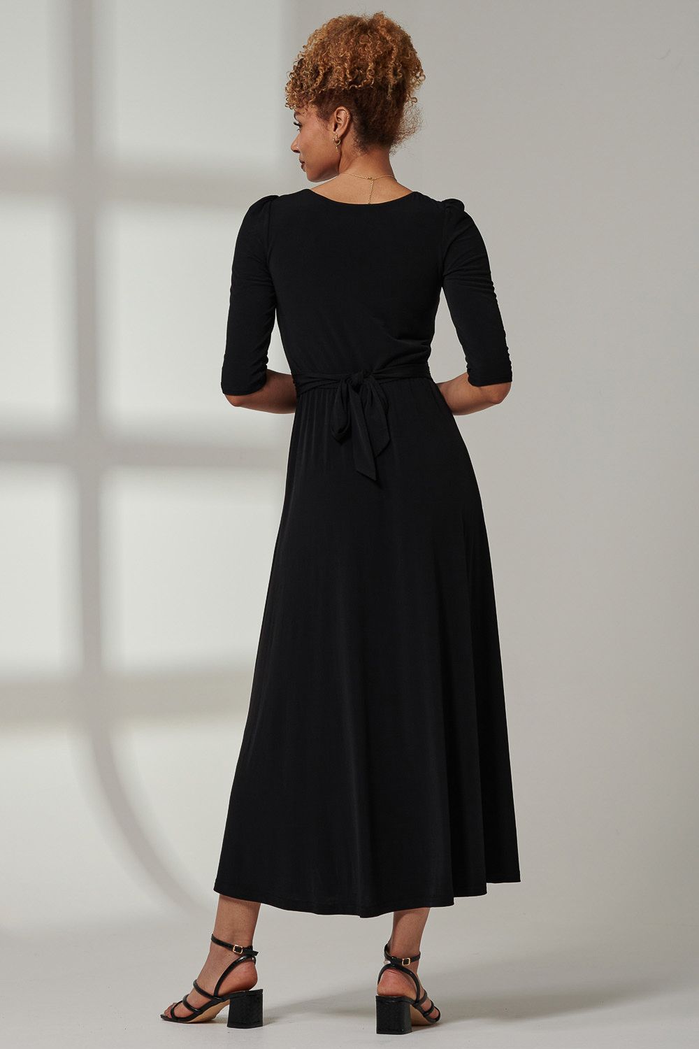 Jolie Moi Parker 3/4 Sleeve Maxi Dress