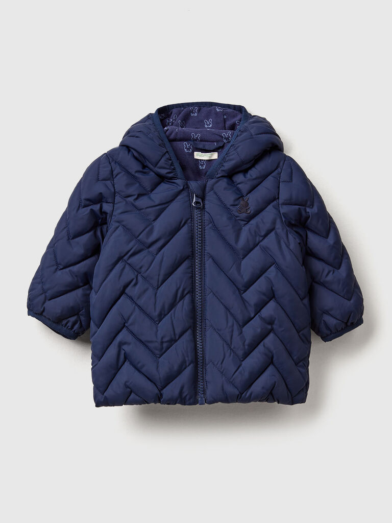 Padded puffer jacket with ear flaps