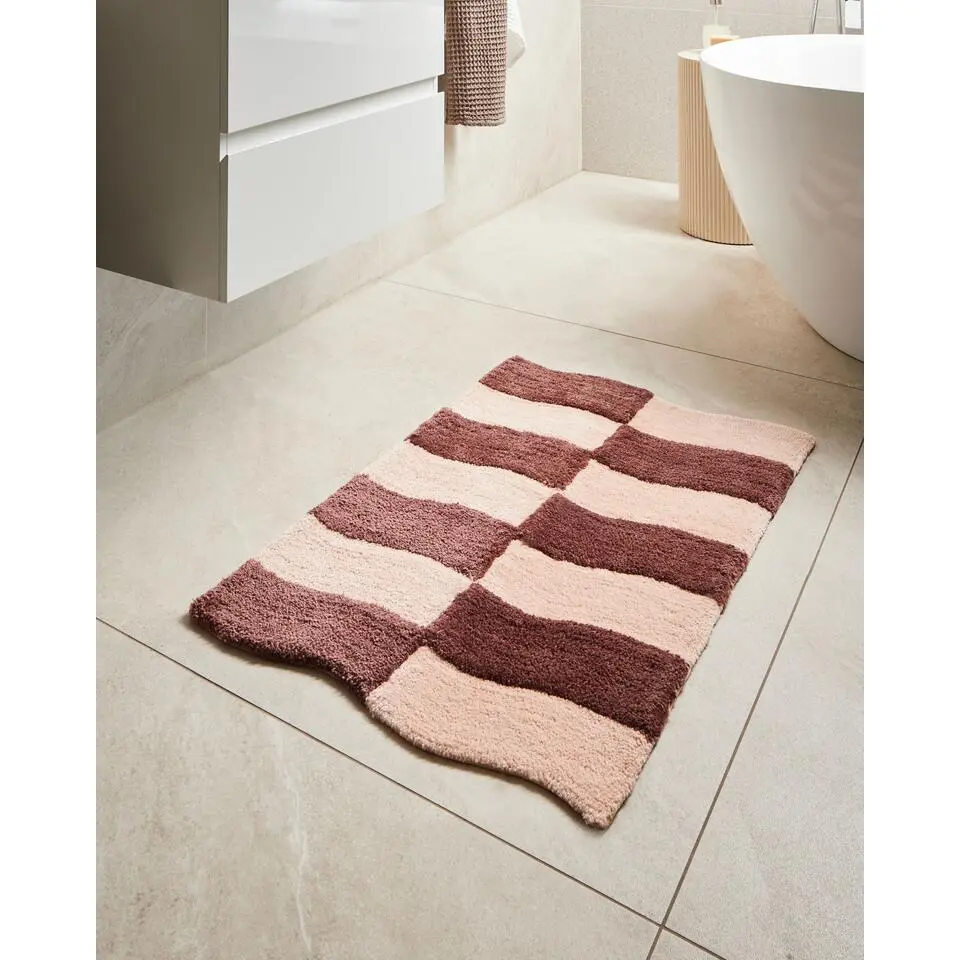 DIWANA - Badmat - Beige/Bruin - 60 x 90 cm - Katoen
