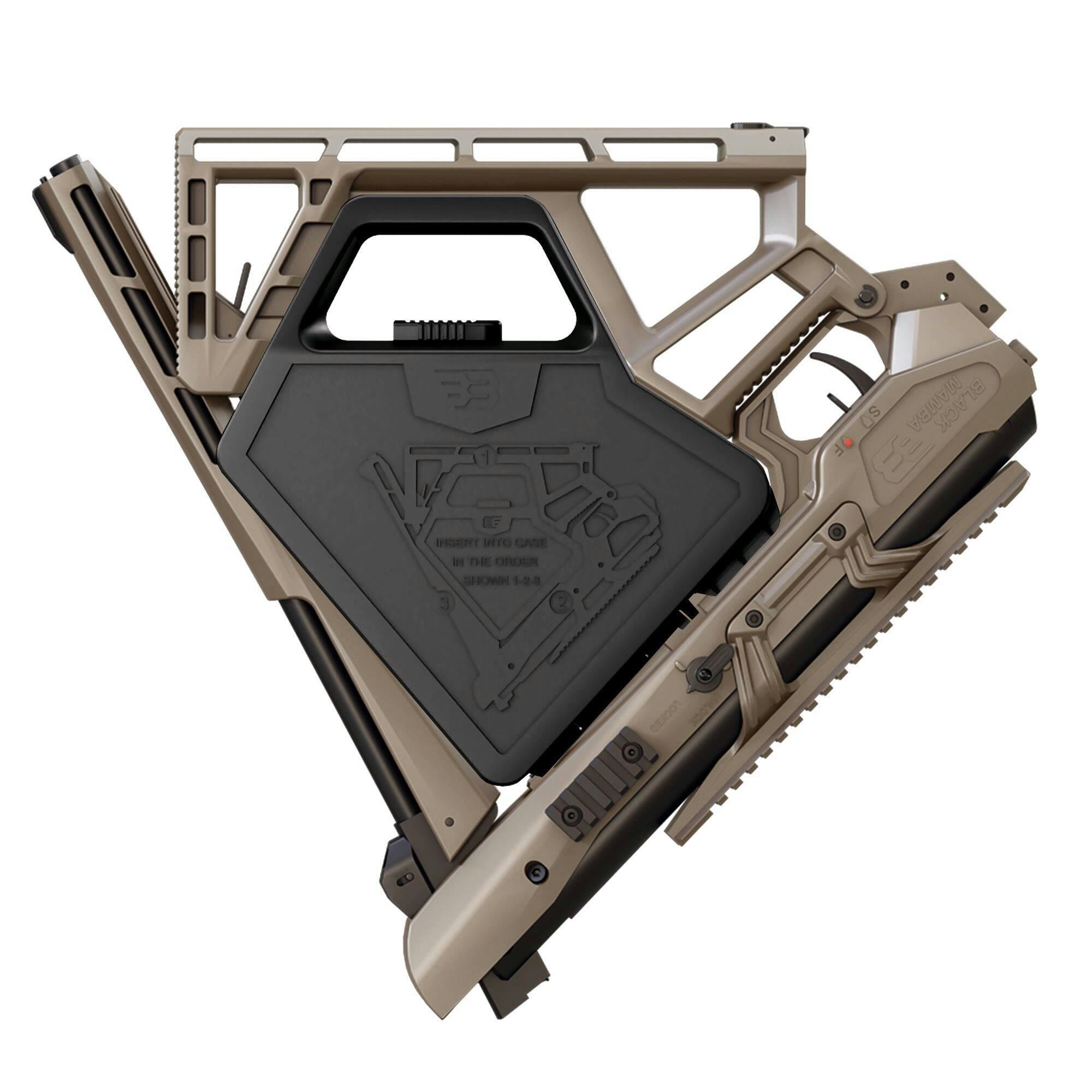 Tippermann Black Bunker BM8 .22 Cal Foldable Survival Air Rifle, Without Scope, Tan