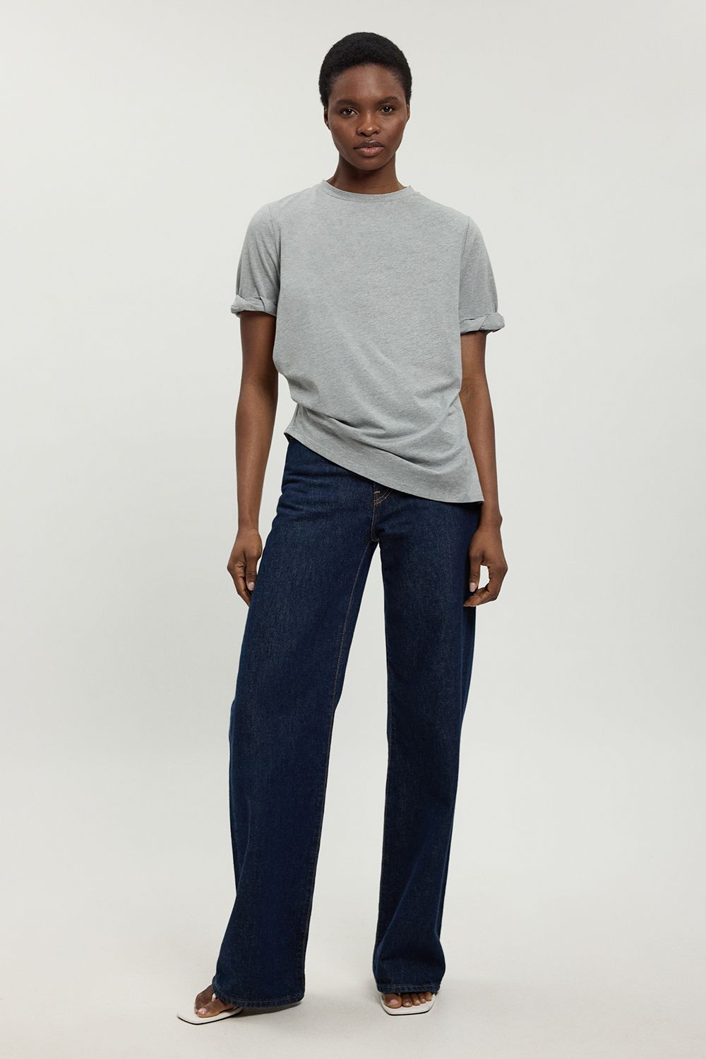 KarenMillen Cotton Jersey Gathered Detail T-Shirt