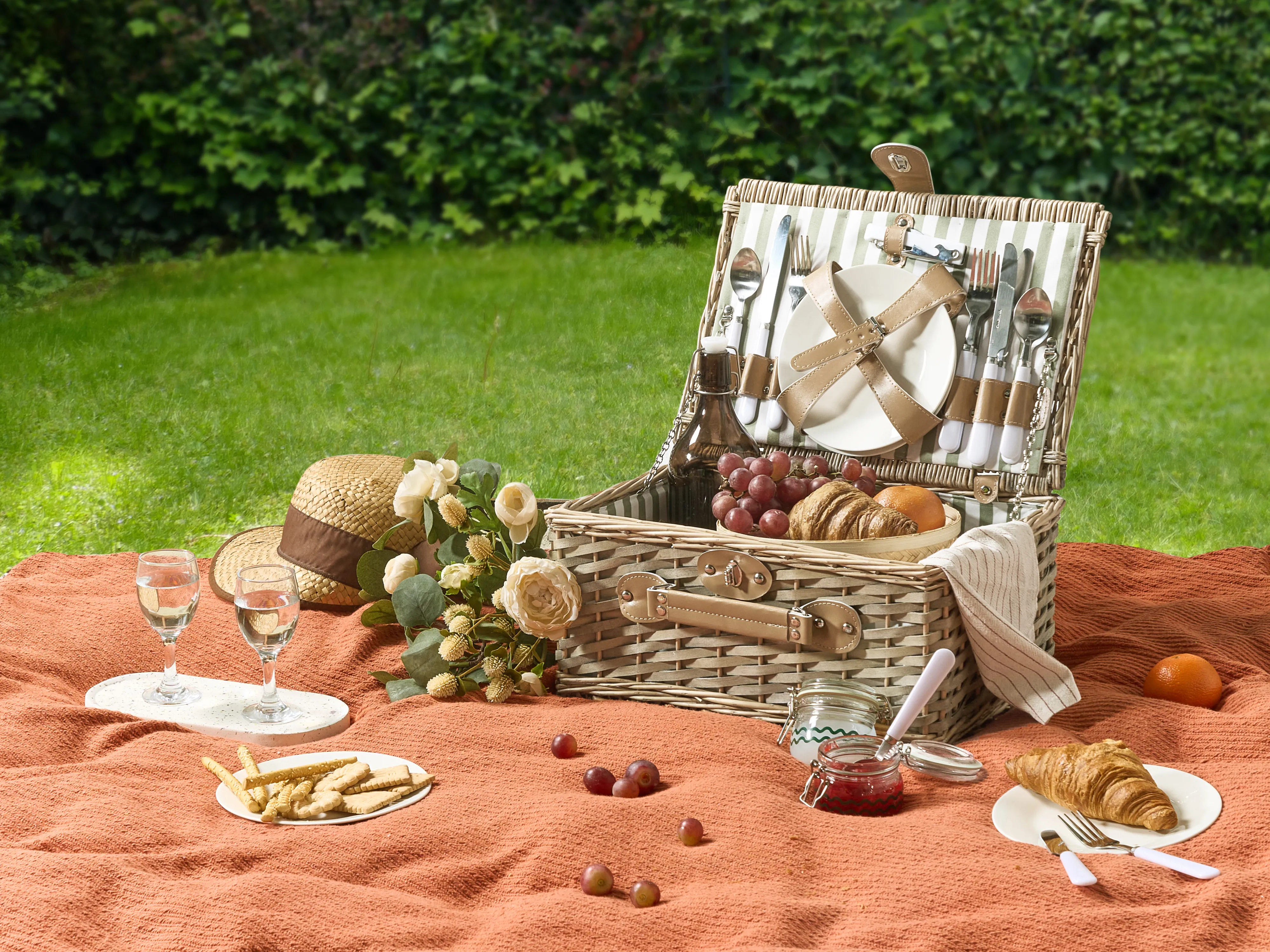 Picnic Basket CLEMENTINE Wicker Natural