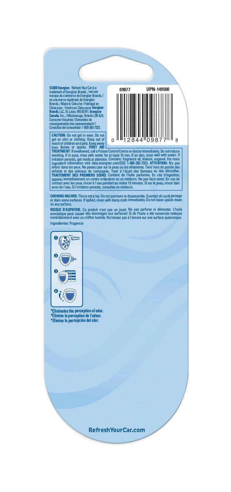 Refresh Your Car! Lightning Bolt Ice Storm Mini Diffuser, 2-pk