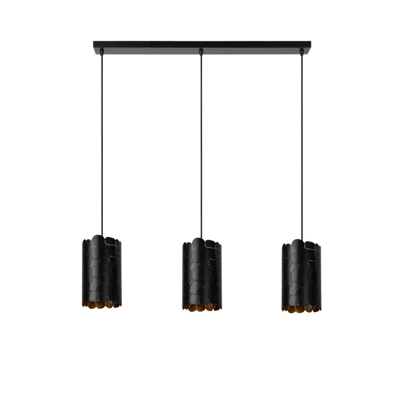 Suspension Almelo noire et or E27 3 x 40 W LUCIDE