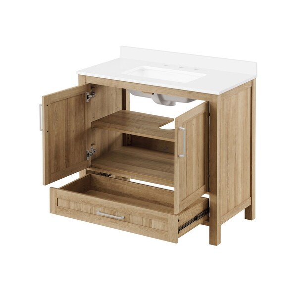 Ove Decors Kansas 36 in. Single Sink Bathroom Vanity in White Oak
