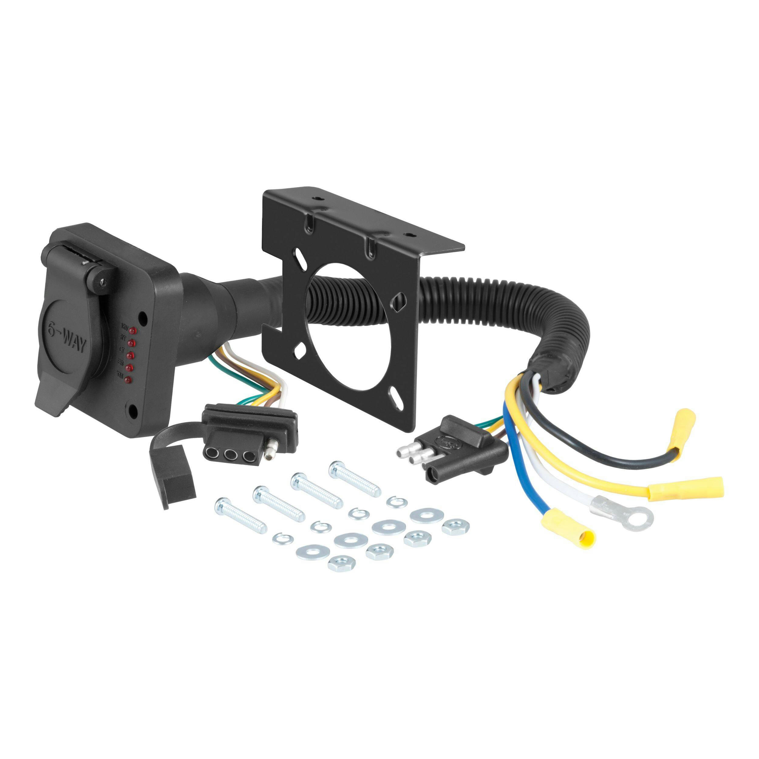 CURT Dual-Output Adapter with Tester (Adds 6-Way to 4-Way Flat)