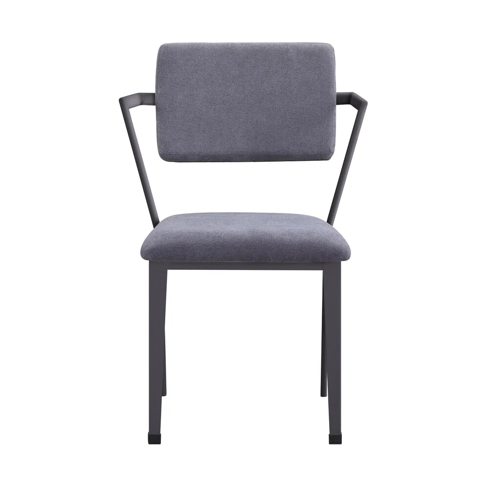 ACME Cargo Chair in Gray Fabric & Gunmetal