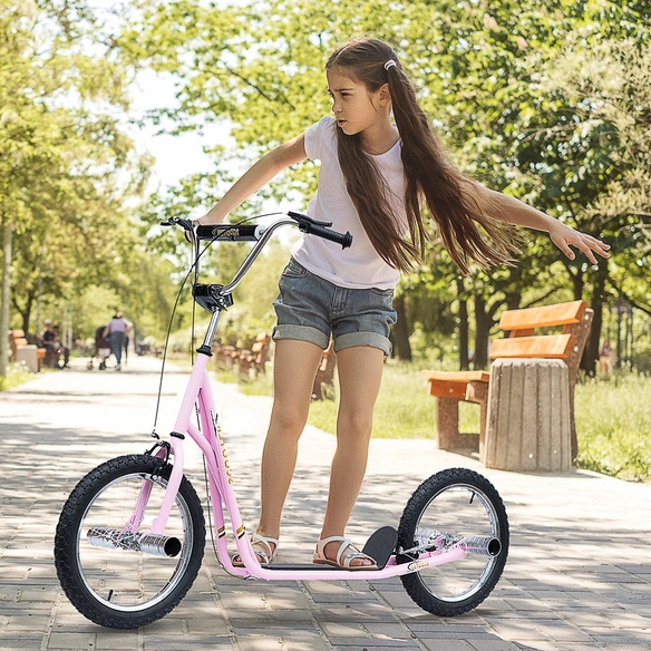 Kinderroller, Luftreifen, LxBxH: 143x58x100 cm, rosa