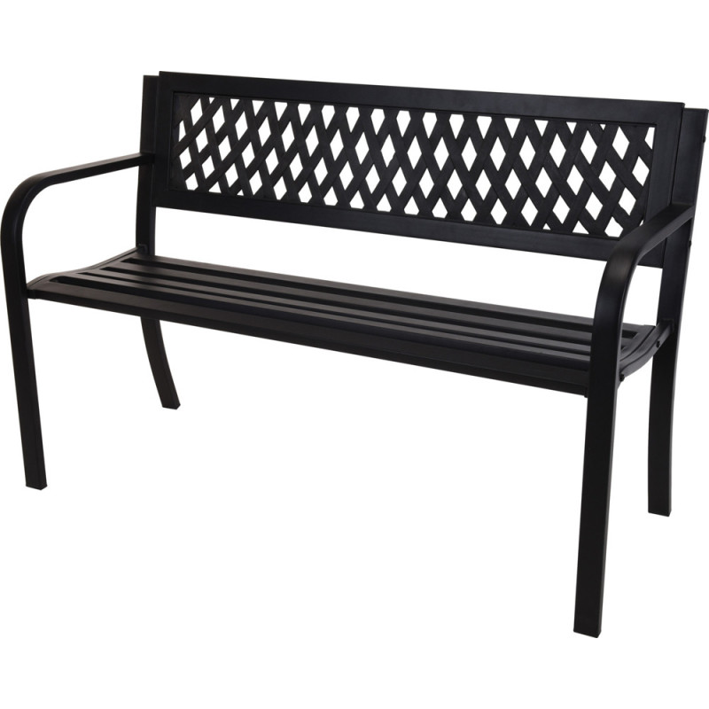Banc de jardin Célia noir 119 x 50 x 75 cm