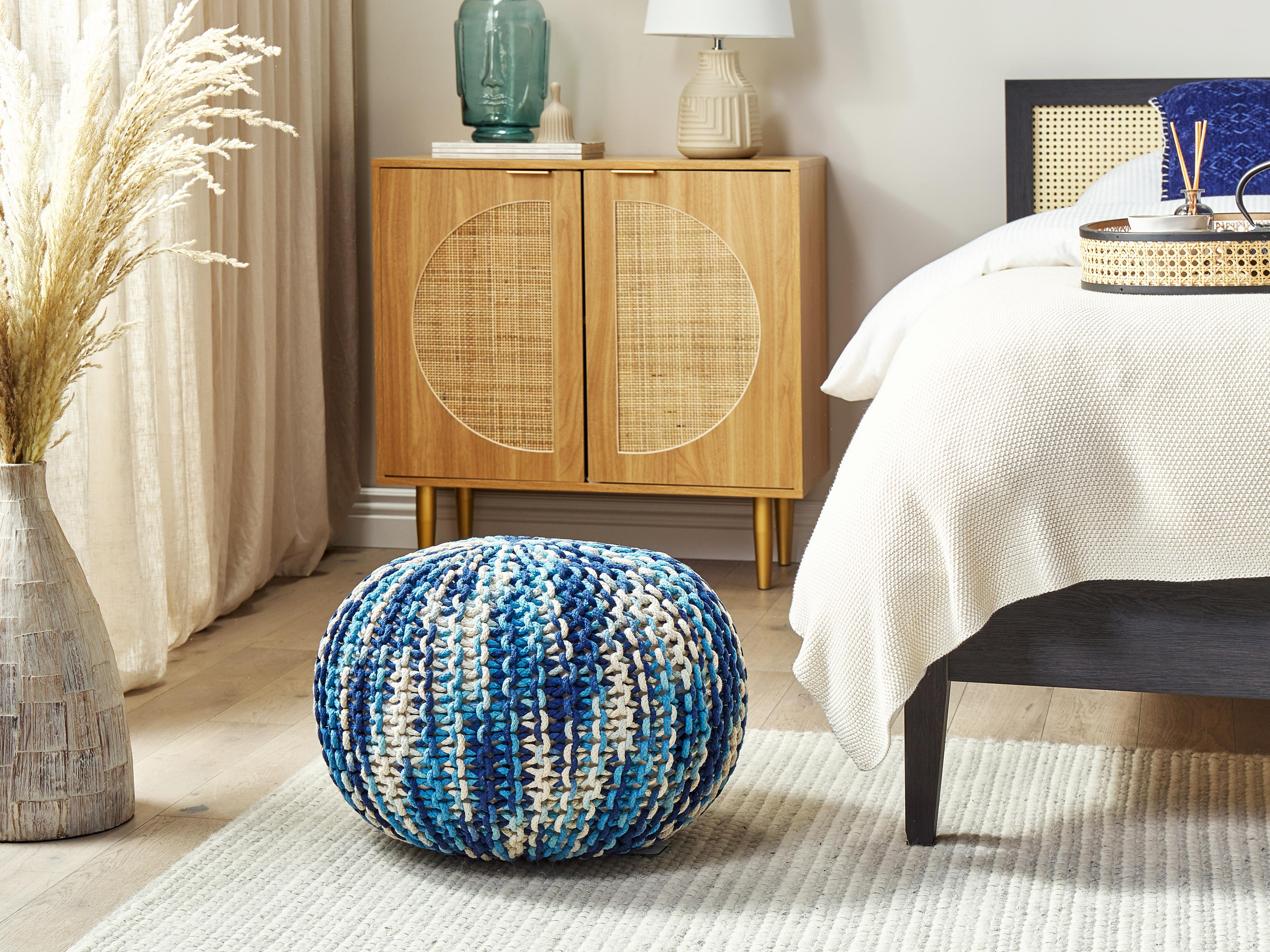 Pouffe CONRAD Cotton Blue