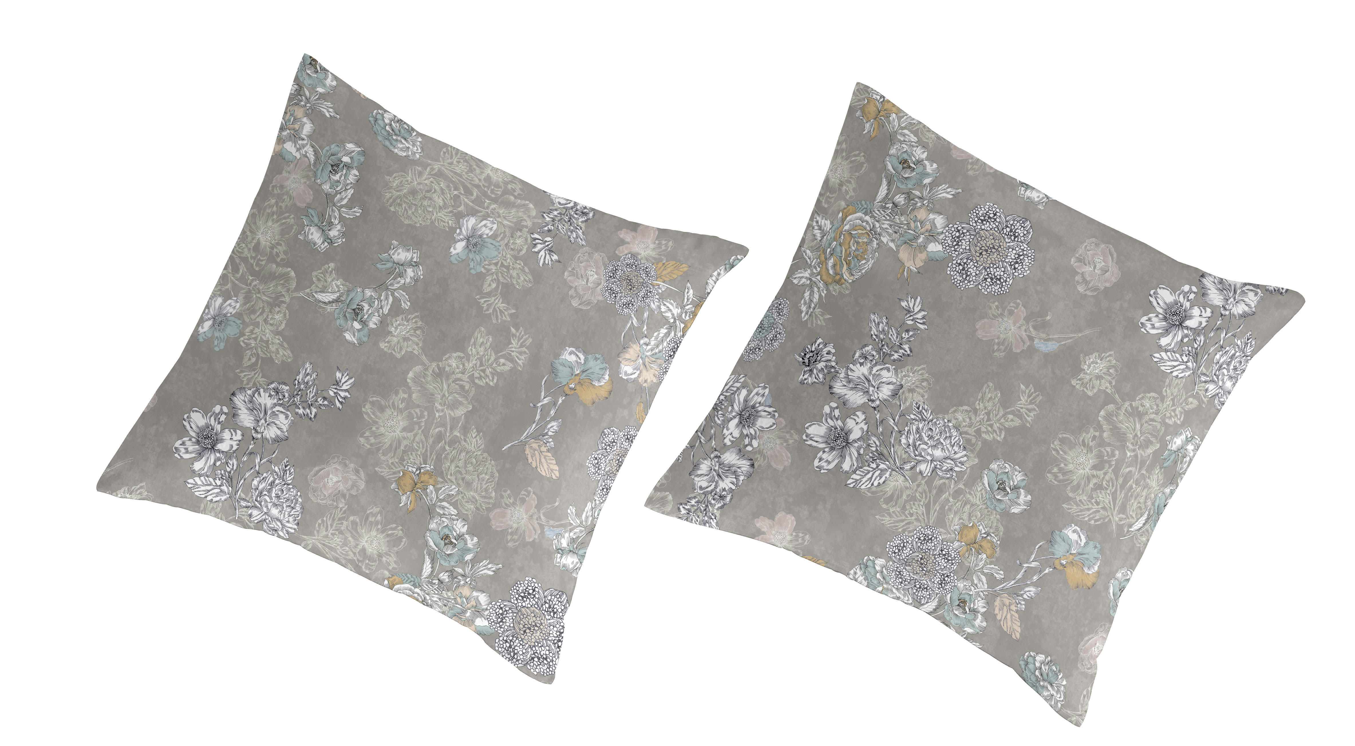 ELLA TO - 2 taies d'oreiller en coton bicolore 65x65