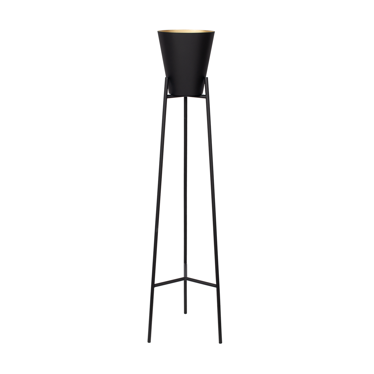 Atmooz Xavier Vloerlamp – Ø33x150cm – Zwart – Gouden Binnenkant