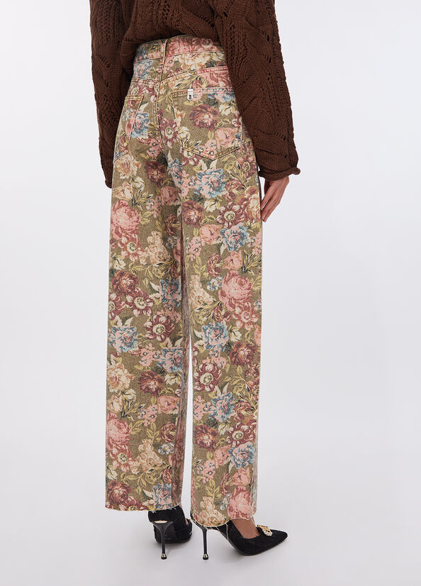 Pantaloni flare con stampa