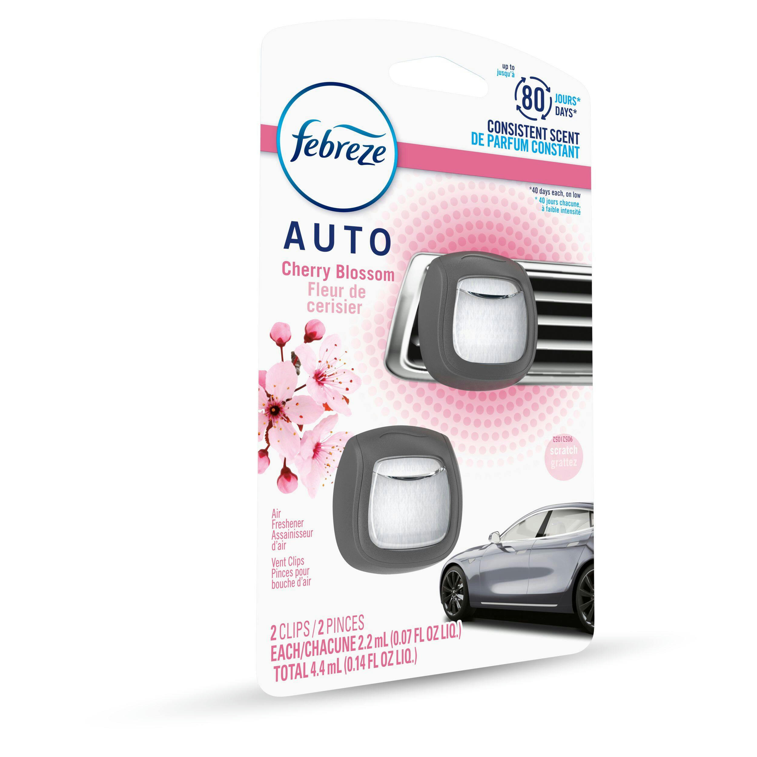 Febreze Auto Cherry Blossom Vent Clip Air Freshener, 2-pk