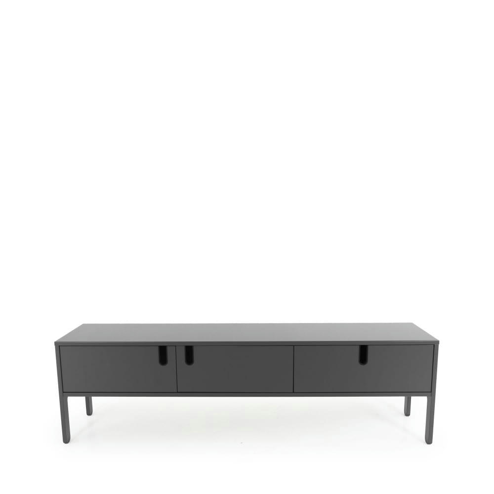 UNO - Meuble TV en bois 2 portes 1 tiroir L171cm gris anthracite