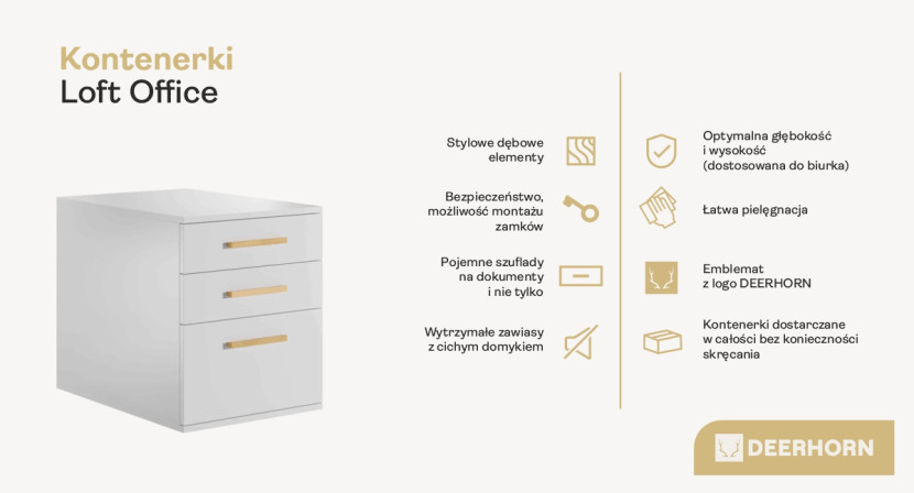 Kontenerek czarny nowoczesny pod biurko