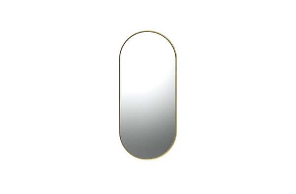Miroir ovale avec cadre en métal doré H.80 x l.40 cm, Ornami Elvie